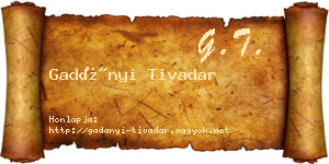 Gadányi Tivadar névjegykártya